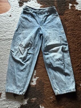 Miss Sixty Silver Sparkle Light Wash Balloon Fit Jeans
